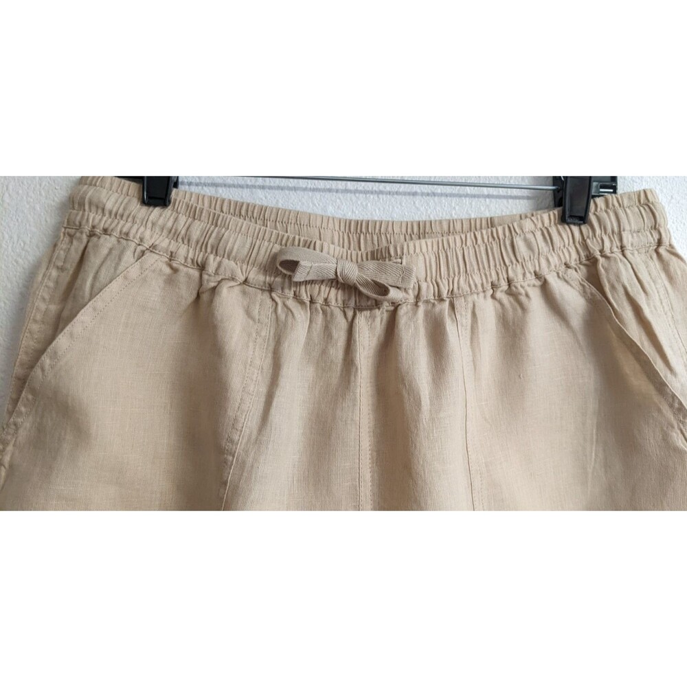 NEW~QUINCE Women's 100% European Linen Shorts in "Driftwood" Beige Large - Picture 4 of 13